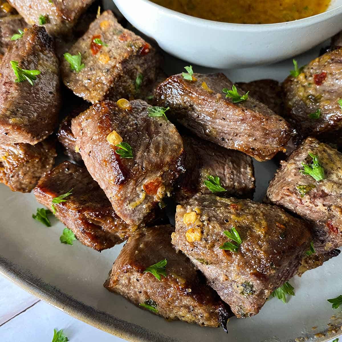 Air fryer steak bites